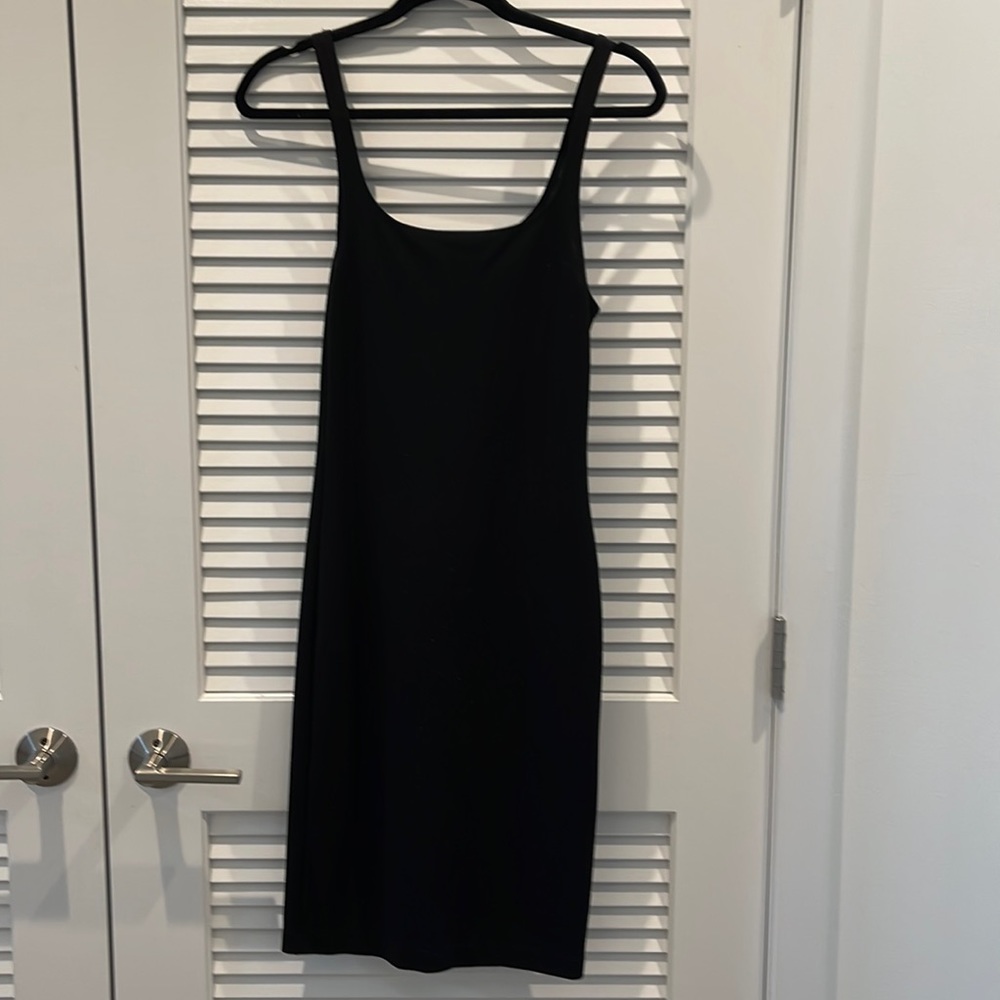 Zara Black fitted tank dress with slit in back